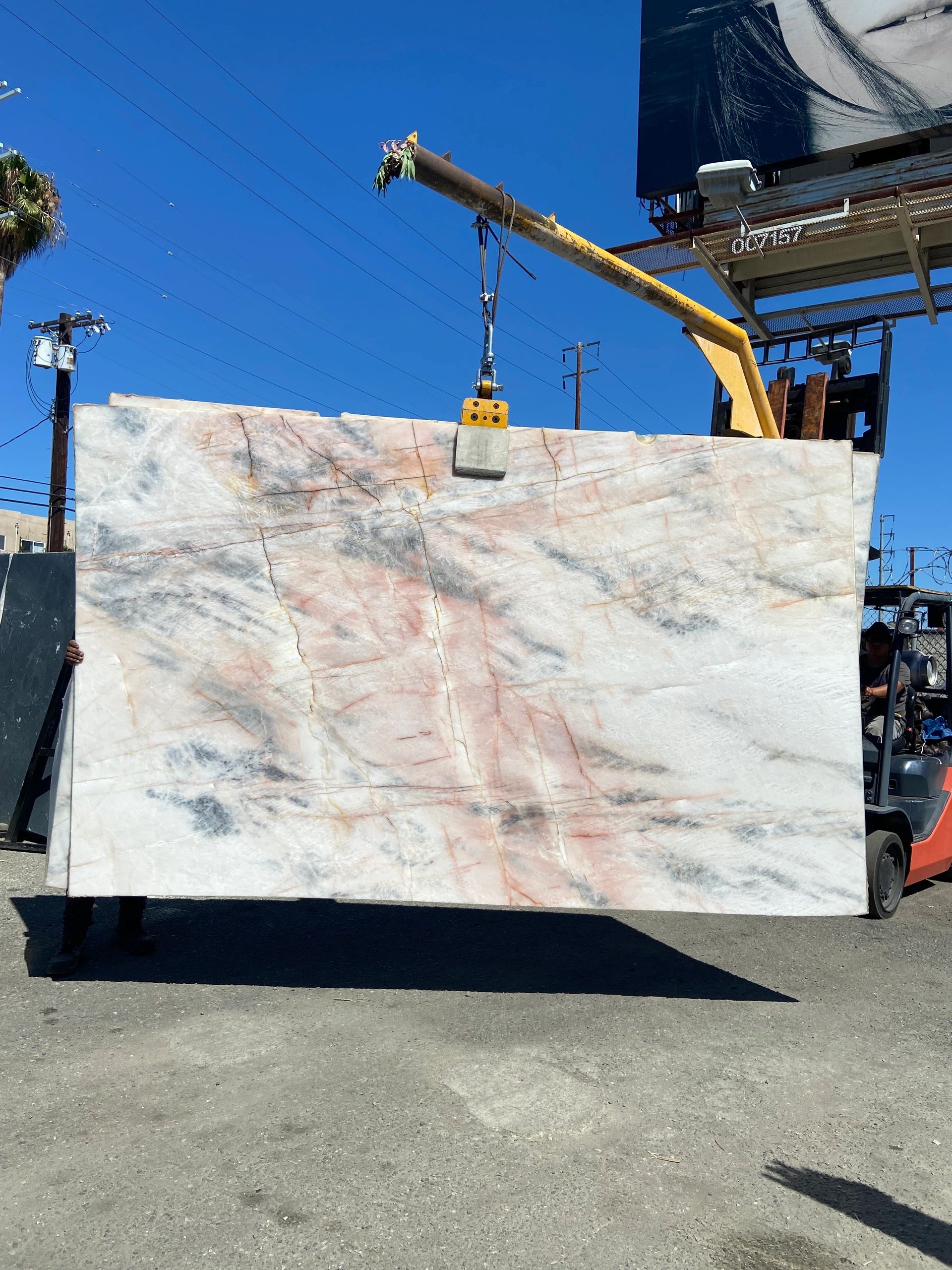 Pink Crystal Cristallo Quartzite slabs in Los Angeles, CA